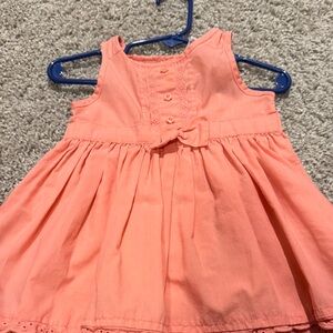 Peach Sleeveless Casual Kids Dress